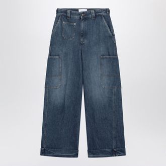 Givenchy Cropped Cocoon Cargo Jeans In Medium Blue
