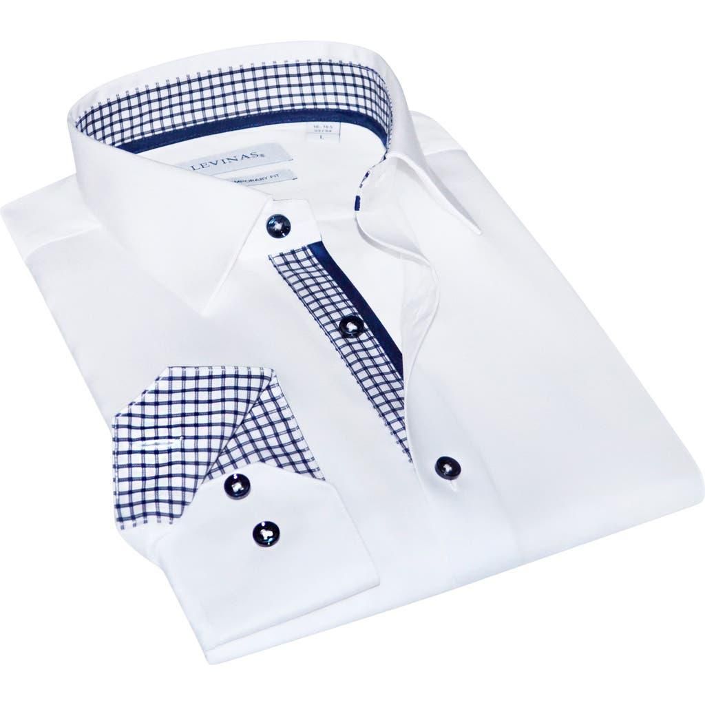 levinas dress shirts Cotton Dress Shirts for Men 17.5