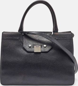Jimmy Choo London Black Leather Flap Riley Tote