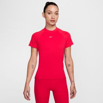 Nike Womens Nike Pro Dri-FIT Short-Sleeve Top in Red | FV7842-657