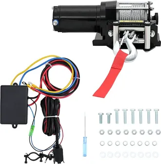 vidaXL Cabrestante El&eacute;ctrico Placa Montaje Gu&iacute;a De Rodillo 12v 1360kg Vidaxl