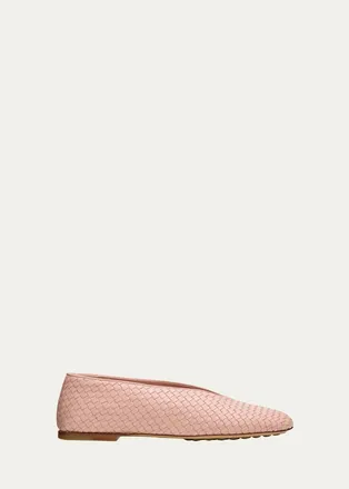 Bottega Veneta Micro Woven Nappa Leather Ballerina Flats