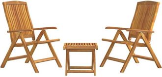 vidaXL 3 Piece Garden Lounge Set Solid Wood Teak vidaXL