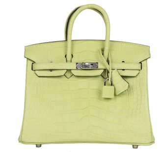 Herm&egrave;s Jaune Bourgeon Birkin 25 cm in Mississippiensis Alligator Matte with Palladium Hardware