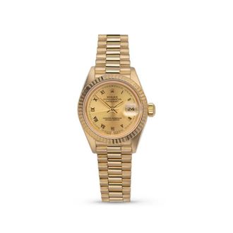 Rolex Pre-owned Rolex Datejust Automatic Chronometer Champagne Dial Ladies Watch 69178 CRP