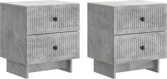 vidaXL Armario De Noche 2 Uds. Gris Hormig&oacute;n 43 X 34,5 X 47,5 Cm Vidaxl