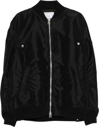sacai Nylon Bomberjack - Heren - Bomber jackets - Zwart - M - Nylon - Jassen