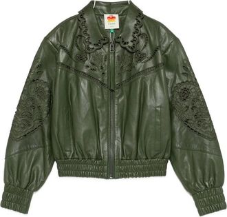 Farm Rio Leather Outerwears Verde-Donna
