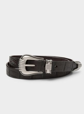 Le 31 Mens Croc leather Western belt