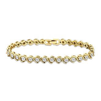 The Diamond Store 0.19ct Diamond and 18K Gold Vermeil Twist Bracelet