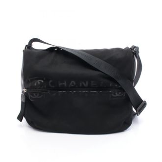 Chanel Black Nylon Rubber Handbag Shoulder Bag (Pre-Owned)