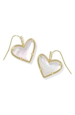 Kendra Scott Ari Heart Drop Earrings in Gold Ivory Mother Of Pearl at Nordstrom