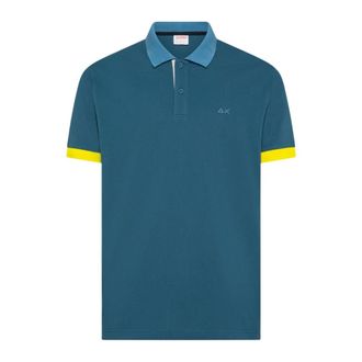Sun 68 Polo 3 Color Way S/S - male - Sun68 - Polo Shirts - Blue - S - Tops