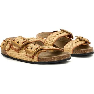 AllSaints Staffa Woven Slingback Sandal in Natural Brown at Nordstrom, Size 10.5Us