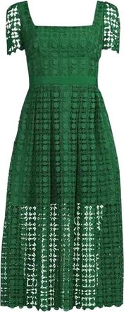 Self Portrait Dames, Jurken, Groen, Maat: M Poliester