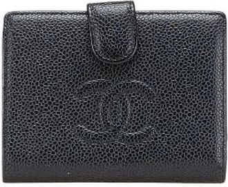 Chanel Pre-owned Wallets, female, Black, Size: ONE SIZE Pre-owned Coco Mark Caviar Skin Wallet