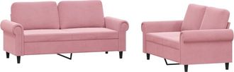 vidaXL Juego De Sof&aacute;s Con Cojines 2 Piezas Terciopelo Rosa Vidaxl