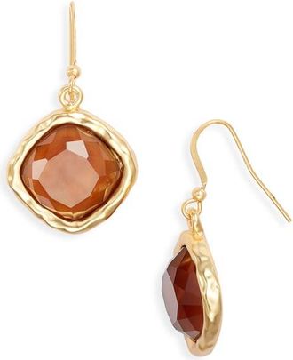 Karine Sultan Mocha Stone Drop Earrings in Gold at Nordstrom