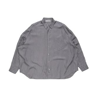 Acne Studios Gestreepte Button-up Shirt - Heren - Casual Overhemden - Grijs - S - Satijn - Overhemden