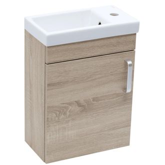 Puma Conjunto Vario Dekor Mueble Alto 40x50cm, Roble + Lavabo De Cer&aacute;mica (vario240dbdb) - Naturel