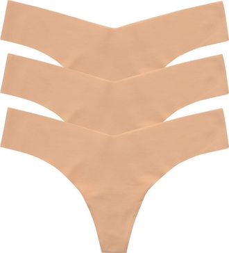 Commando Classic Solid Thong 3-Pack in Beige at Nordstrom, Size Large/x-Large