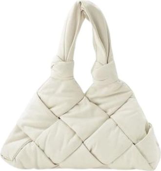 Bottega Veneta Pre-owned Padded Lock Tote - Dames - Vintage Handtas - Wit - ONE Size - Leer - Vintage