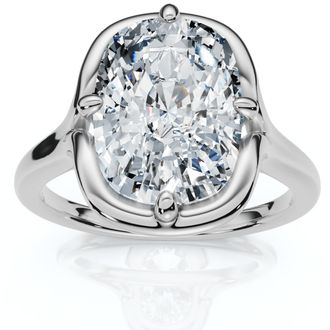 Pompeii3 Certified 3Ct Sylva Elongated Cushion Diamond Engagement Ring 14k Gold Lab Grown