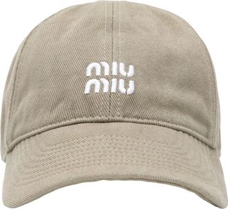 Miu Miu Gorra con Logo Bordado - Accessories - Mujer - Beige - M