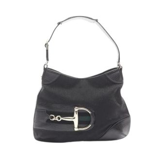 Gucci Pre-owned Shoulder Bags, female, Black, Size: ONE SIZE Pre-owned Canvas Shoulder Bag