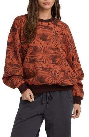 Billabong Vida Palms Print Sweatshirt in Teak at Nordstrom Rack, Size X-Small