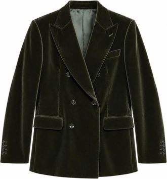 Dolce & Gabbana Terciopelo de doble botonadura - Jackets - Hombre - Verde - L