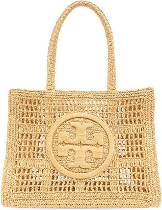 Tory Burch small Ella crochet tote bag - women - Paper - One Size - Neutrals