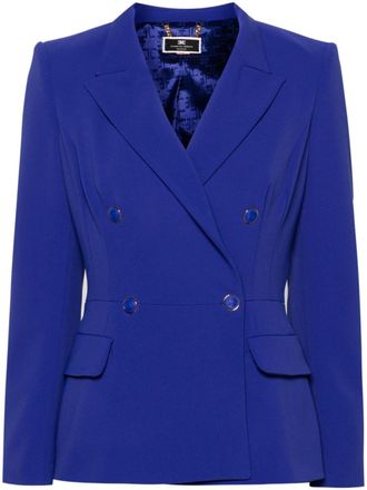 Elisabetta Franchi double-breasted peplum blazer - women - Polyester/Elastane/Polyester - 42 - Blue