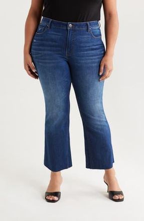 Kut from the Kloth Kelsey Raw Hem High Waist Ankle Flare Jeans in Royal at Nordstrom Rack, Size 24W