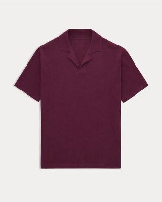 Fortela Adrien V-Neck Cotton Polo in Plum at Nordstrom, Size X-Large Eu