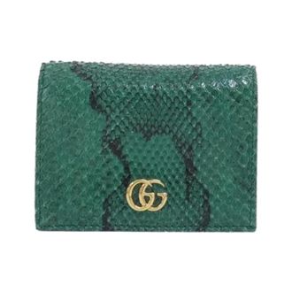 Gucci Pre-owned Wallets, female, Green, Size: ONE SIZE Pre-owned GG Marmont Python Wallet
