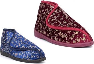 Generic Womens Washable Slippers Size 8 Womens Touch Fastening Slippers Size 7 Ladies Bootie Slipper Ladies Washable Slipper Rubber Sole Strap Fastening Sizes