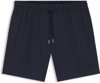 BOSS Quick-dry swim shorts in stretch seersucker