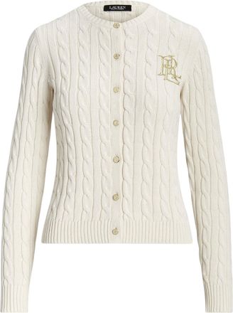 Ralph Lauren Ralhan Long Sleeve Cardigan - Natural Cotton