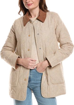 Ellen Tracy Chevron Quilted Coat