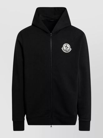 Moncler hooded knit sweater ribbed cuffs hem