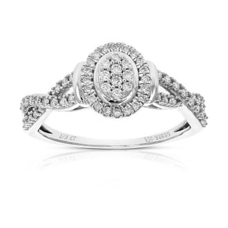 Vir Jewels 1/3 cttw Lab Grown Diamond Ring in Sterling Silver For Women