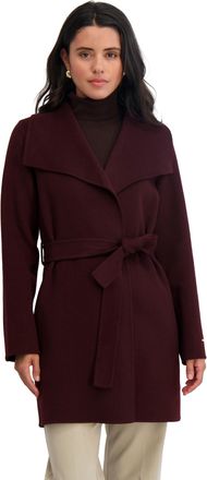 Elie Tahari Womens Double Face Wool-Blend Belted Coat