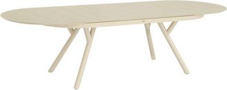 Sweeek Oval extendable aluminum garden table seats 10 beige 220/280x100x75 cm - Metora