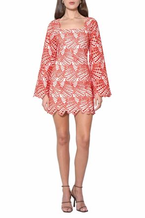 Adelyn Rae Regina Scallop Mini Dress In Red