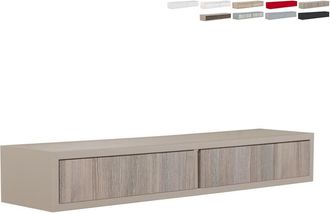 Domino Estanter&iacute;a De Pared Con Caj&oacute;n, Mesita De Noche Flotante, Estante De Pared, Roble Marr&oacute;n Y Moca, 88,2 X 13,4 X 20 Cm - Domino