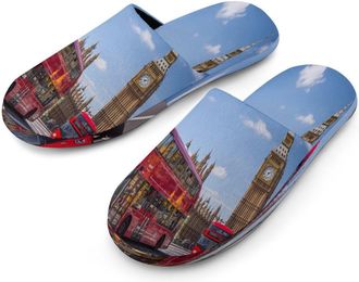 Generic Big Ben London City Mens Cozy Memory Foam Slippers Warm Cotton House Shoes Comfy Slipper for Indoor Outdoor