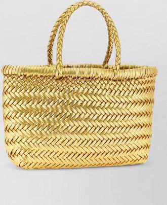 Dragon Diffusion flat gora mini handbag braided handles
