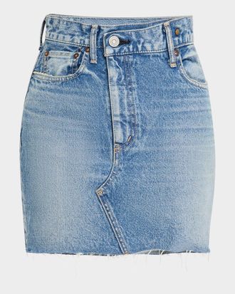 Moussy Vintage Thomoston Asymmetric Denim Mini Skirt