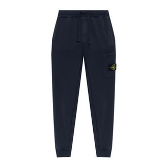 Stone Island Trainingsbroeken met logo - Heren - Sweatpants - Blauw - L - Katoen - Broeken